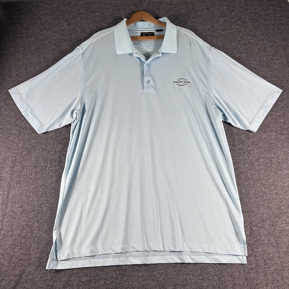Men's Monterey Club Golf Polo Newport Dunes Golf Course Embroidery Size 2X Blue